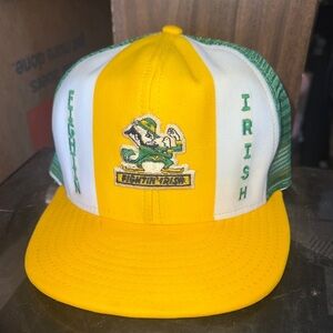 Vintage throwback Norte Dame Fighting Irish AJD lucky Stripes SnapBack hat